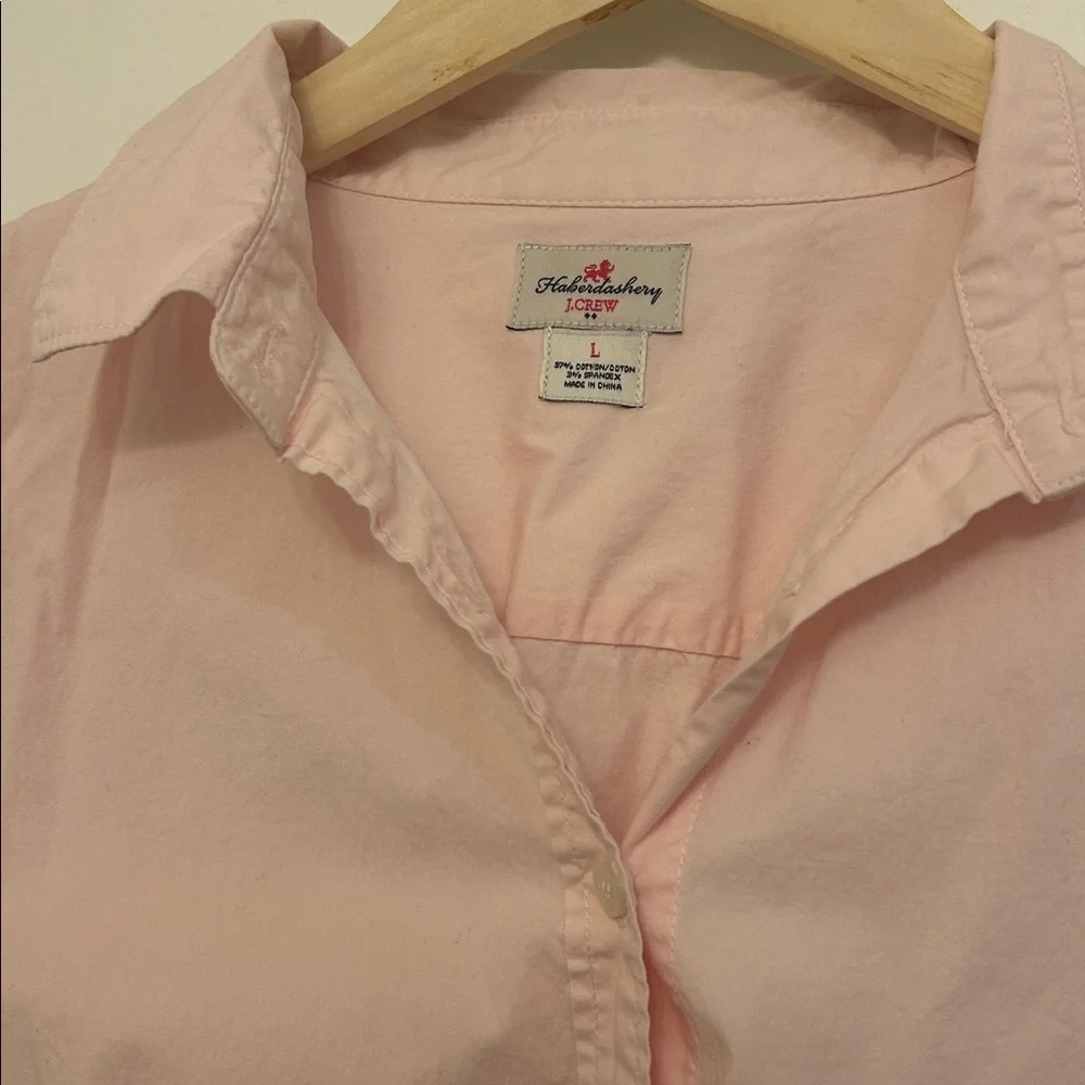 🛍 2/$18 J. Crew Women's Haberdashery Light Pink Button Down Shirt Large Cotton